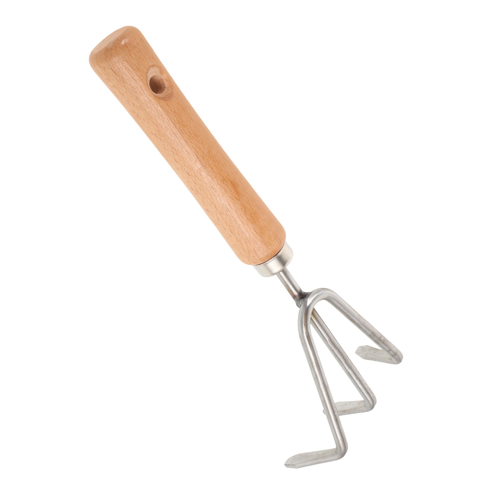 Garden Hand Rake: Wooden Handle, Multi-Functional Tool