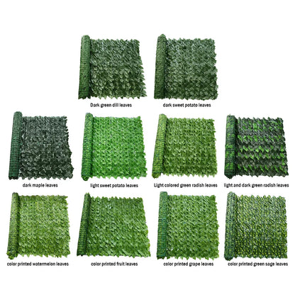 Rail Planter Faux Ivy Leaf Privacy Screen - Garden & Balcony Decor