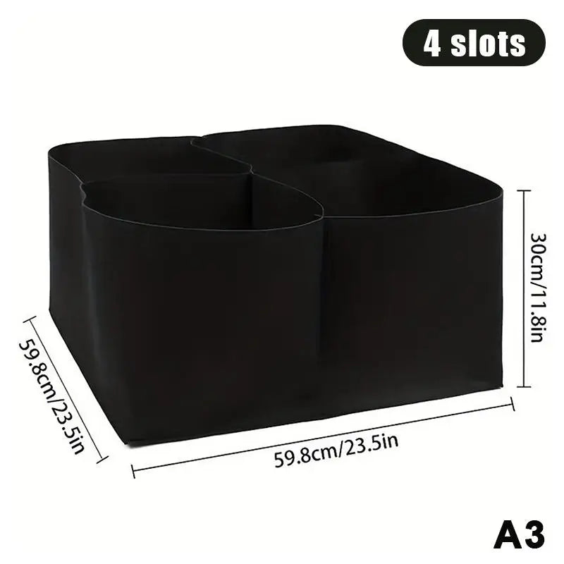 1/2/4/6/8 Holes Black Grow Bag Fabric Raised Garden Bed, Flowers And Vegetables Garden Grow Bags Rectangle Planting Nursery