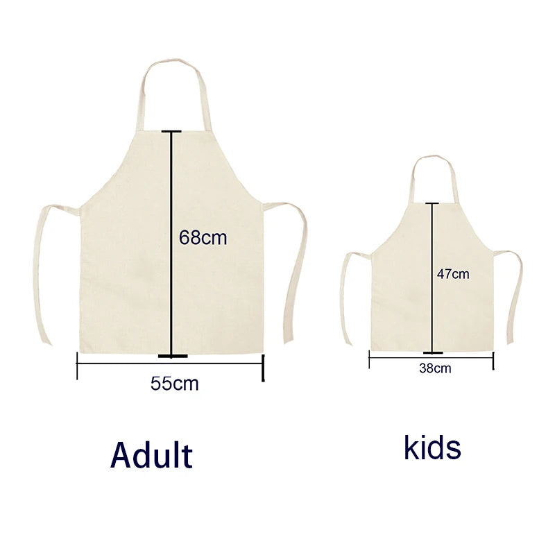  Apron: Flower Pattern Cotton Linen Kitchen Apron for Adults