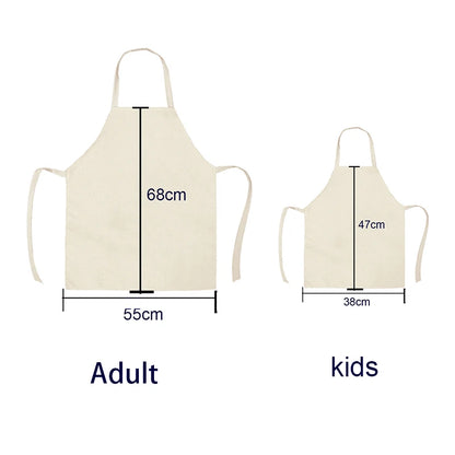  Apron: Flower Pattern Cotton Linen Kitchen Apron for Adults
