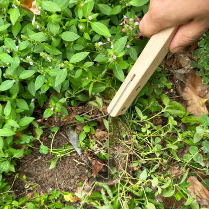 Manual Weeder Triangle Grass Scraper Tool Weeding Hand Tools Gardening Supplies with Wooden Handle for Garden Yard