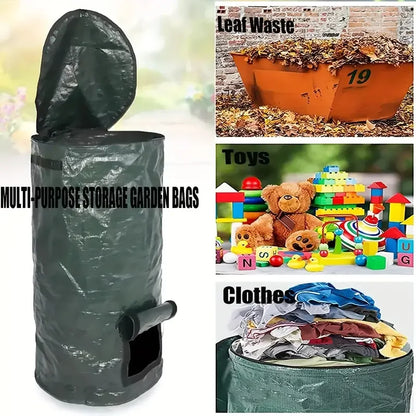 1 Bag Outdoor Compost Box, Reusable Garbage Bag, Self-Made Nutrient Soil Compost Bag, Kitchen Waste Collection Bag, Two-Way Zipp