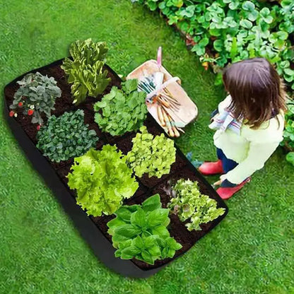 1/2/4/6/8 Holes Black Grow Bag Fabric Raised Garden Bed, Flowers And Vegetables Garden Grow Bags Rectangle Planting Nursery