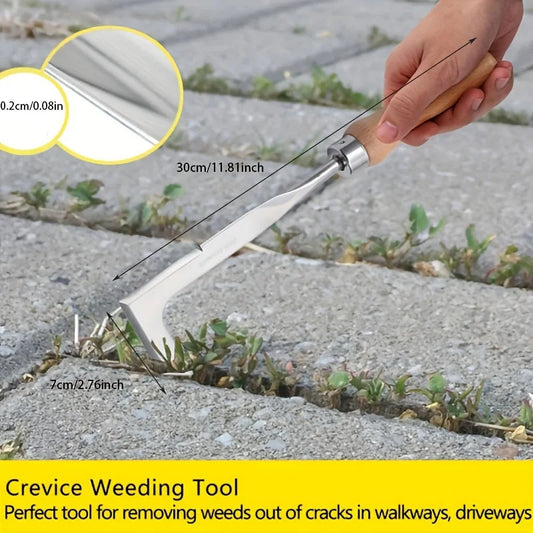 Manual Weeder Tool 11.81" - Stainless Steel for Crack Weeding