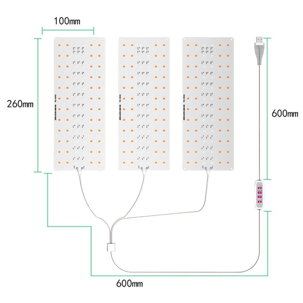 Grow Lights: Ultra-Thin USB Full Spectrum LED with Timer