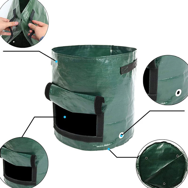 1 Bag Outdoor Compost Box, Reusable Garbage Bag, Self-Made Nutrient Soil Compost Bag, Kitchen Waste Collection Bag, Two-Way Zipp