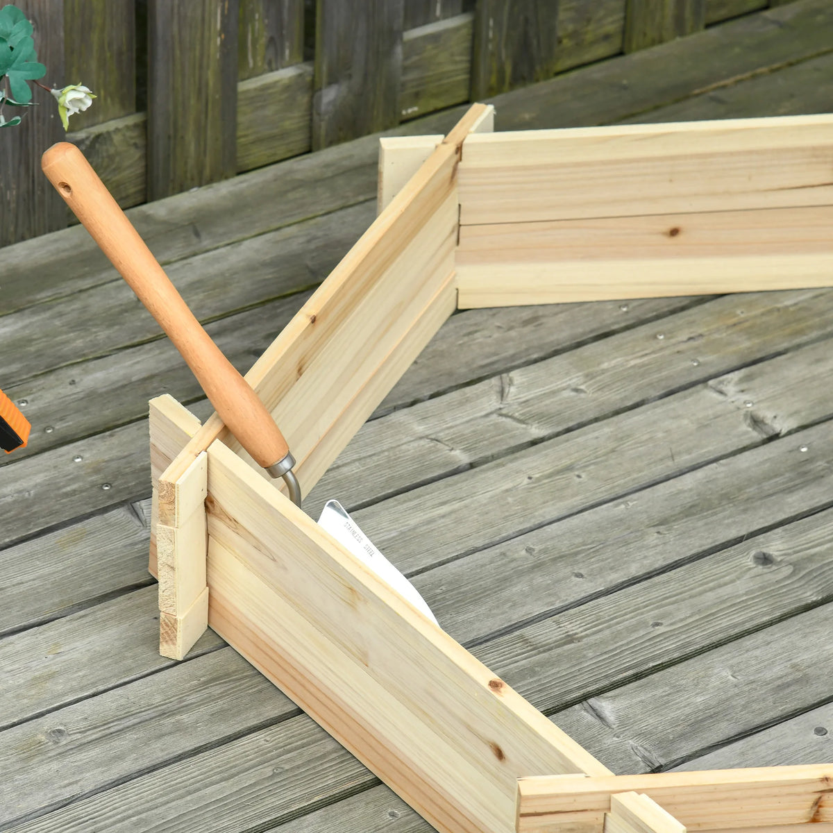 Garden Bed, Wooden 36" Hexagon Planter, No Tools Needed, Screwless Easy Assembly