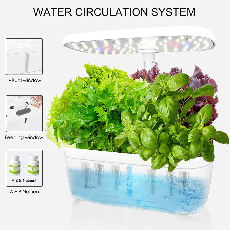 Hydroponic System Kit: 12-Hole Indoor LED Grow Planter