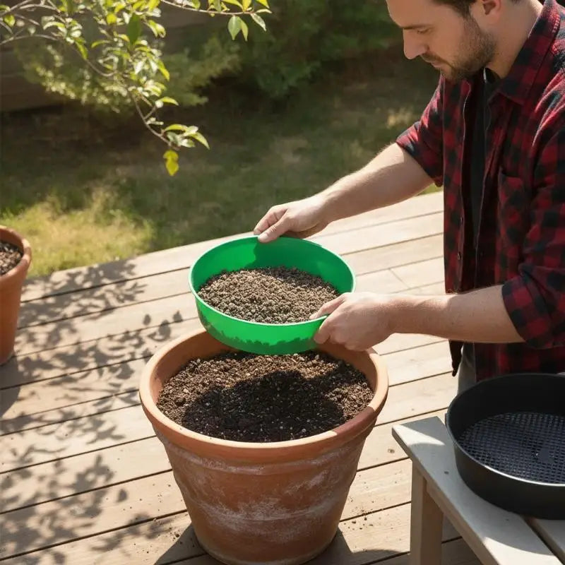 Plastic Soil Sieve Wear Resistant Filter Mesh Efficient Rock Waste Sifting Tool for Balcony Potted Plant Gardening