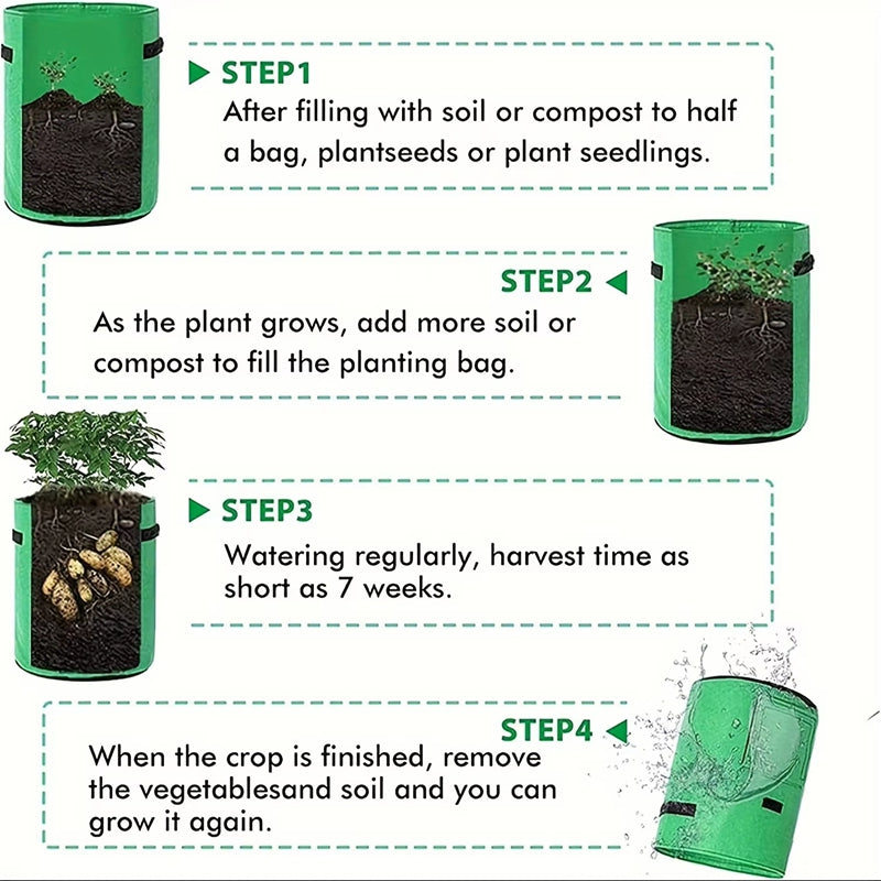 Potato Grow Bag 5/7 Gallon - Non-Woven Fabric for Vegetables