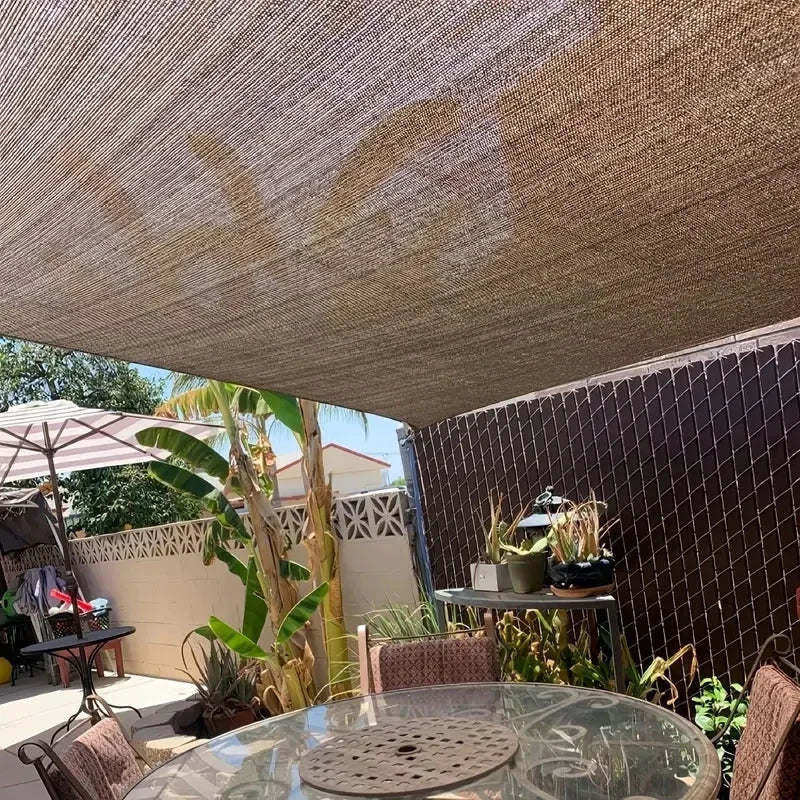 2x2mSunshade net 12 needle coffee sunshade net Home garden succulent UV protection 85-90% Sunshade net Balcony sunshade Car shed