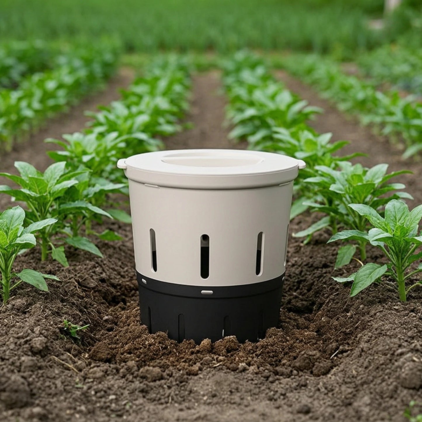 In-Ground Worm Composter Ventilated Worm Composting Bin Subterranean Compost Bin Outdoor Compact for Gardeners, Vegetable Beds