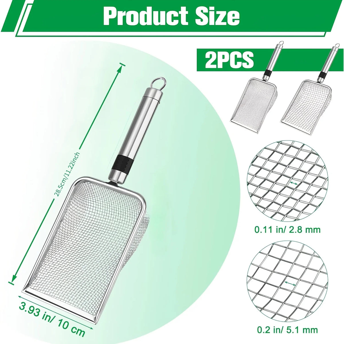 1pcs Garden Soil Sifter, Stainless Steel Sand and Compost Sieve with Handle, for Sifting Stones, Yard, Lawn, and Garden