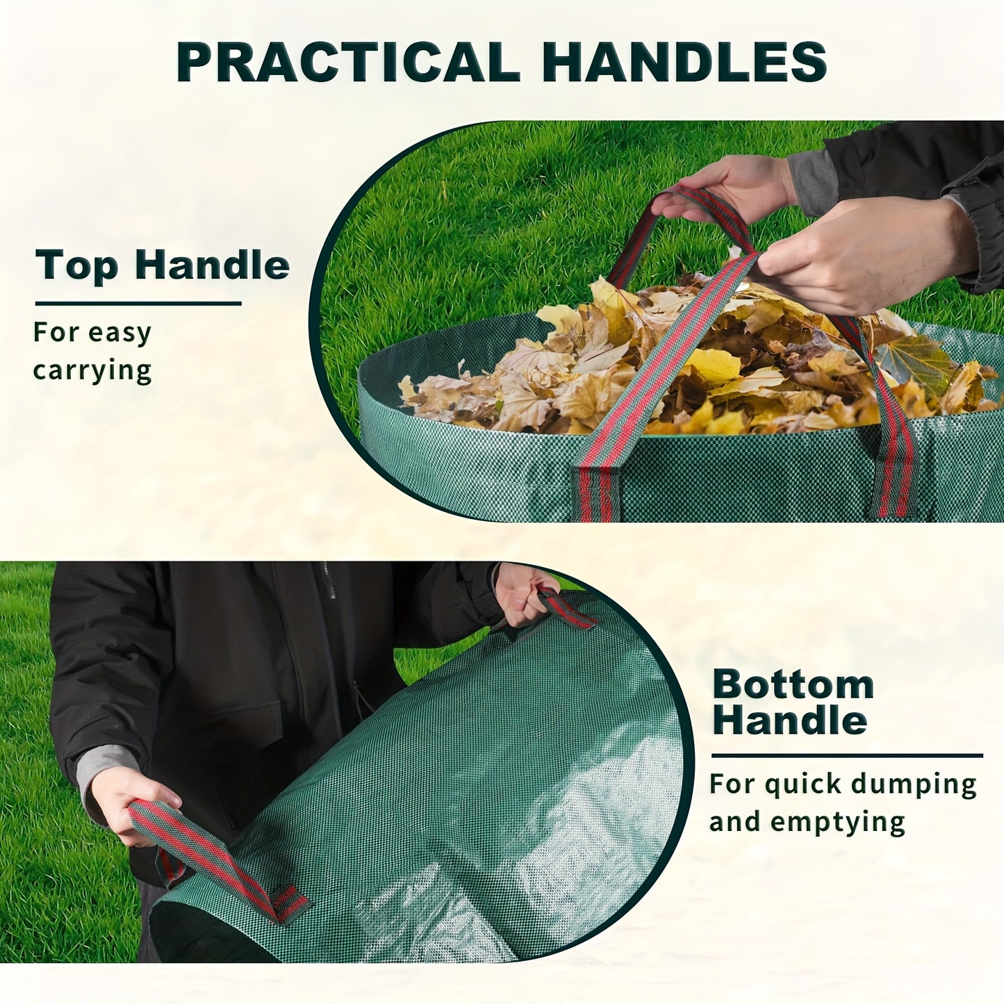 Lawn Bags: Leaf Collection Bag with Lid & Strap - Reusable Yard Essential