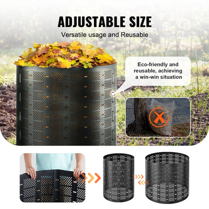 SucceBuy Compost Bin 220Gal Outdoor Expandable Compost Easy to Setup & Large Capacity Composting Bin Fast Creation Fertile Soil
