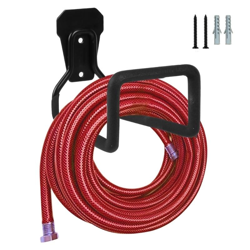 Iron Garden Hose Holder - Wall Mounted Hook Set (2pcs)
