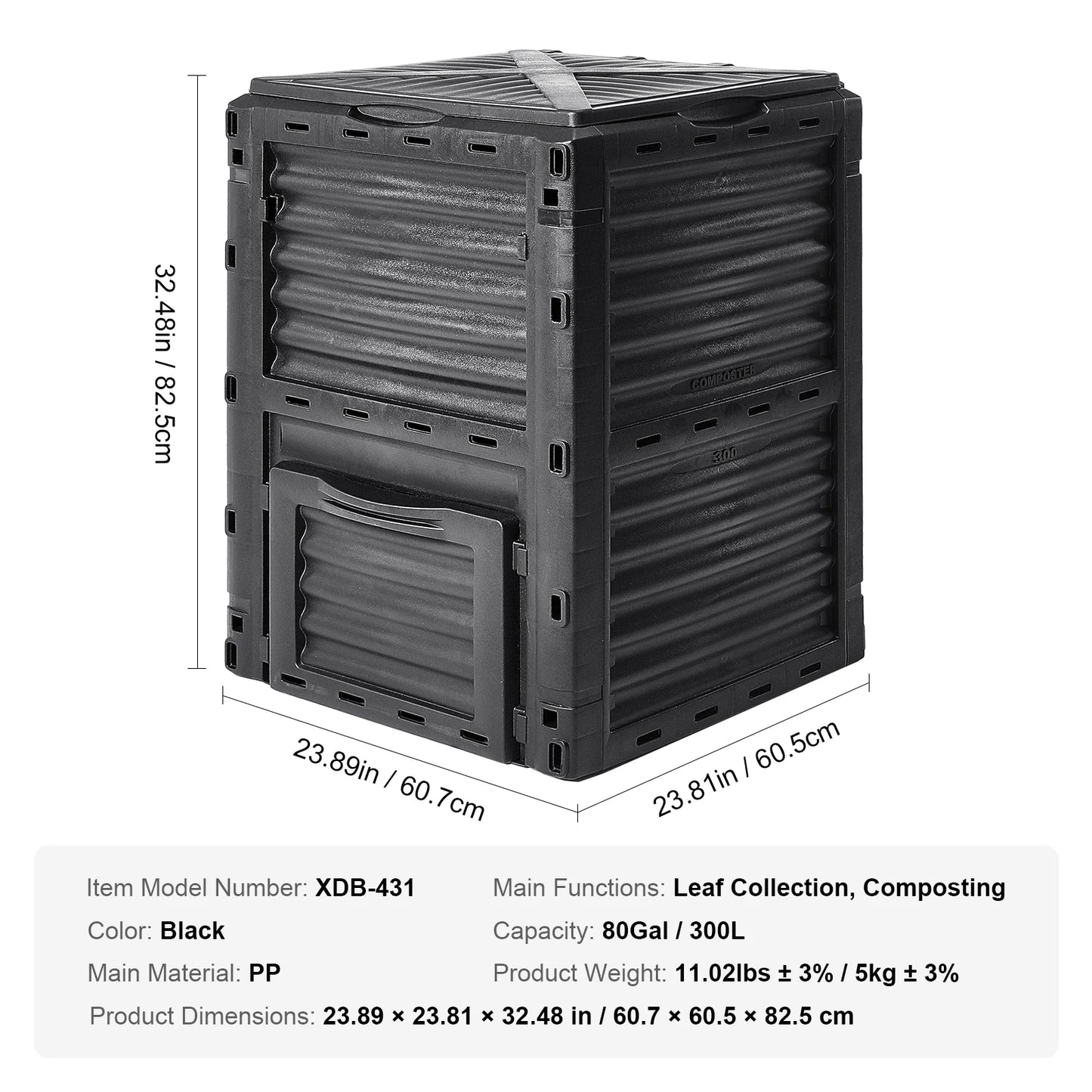 SucceBuy Compost Bin 220Gal Outdoor Expandable Compost Easy to Setup & Large Capacity Composting Bin Fast Creation Fertile Soil