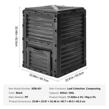 SucceBuy Compost Bin 220Gal Outdoor Expandable Compost Easy to Setup & Large Capacity Composting Bin Fast Creation Fertile Soil