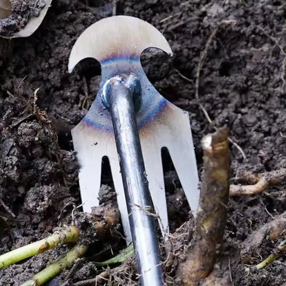 Steel Weed Puller: 4-Teeth Dual Weeder Tool
